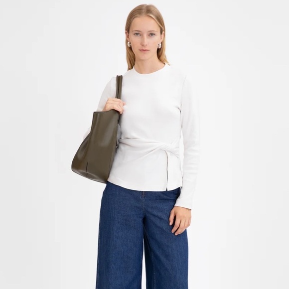 Tanya Taylor carlita top chalk off white long sleeve - Picture 2 of 6